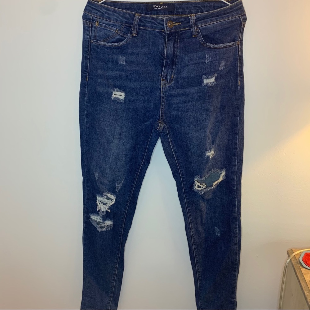 Dark Wash Wax Jeans